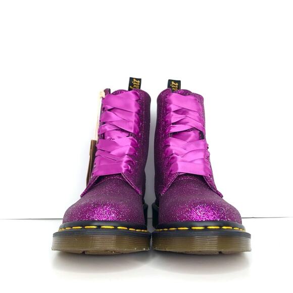 NIB Dr Martens Purple Glitter 1460 Pascal Ankle Boots Women’s 6 Shoes - Picture 10 of 13